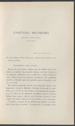 Enseñanza secundaria : Método inductivo - (Carta abierta)