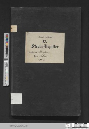 Sterberegister Booßen 1903