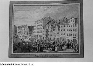 Messscene im Brühl zu Leipzig : Der Leipziger Brühl während der Messe