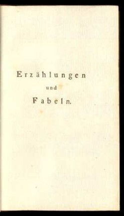 Erzählungen und Fabeln