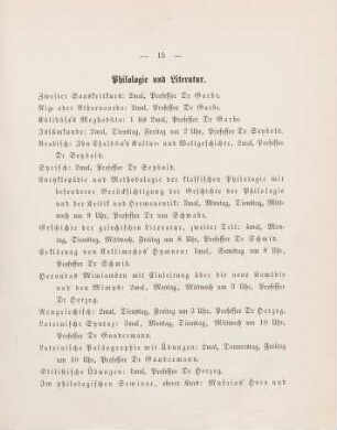 15-17, Philologie und Literatur