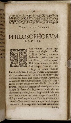 Tractatus Aureus De Philosophorum Lapide