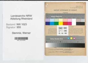 Entnazifizierung Werner Stemme , geb. 18.07.1920 (Schulhelfer)