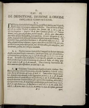 Cap. II. De Definitione, Divisione & Origine Amicabilis Compositionis.