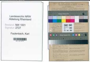 Entnazifizierung Karl Faulenbach, geb. 23.10.1888 (Lehrer)