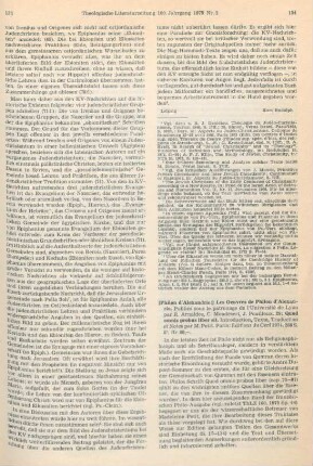134-136 [Rezension] Philon d'Alexandrie, Les Oeuvres de Philon d'Alexandrie