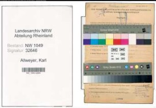 Entnazifizierung Karl Allweyer , geb. 16.02.1889 (Anwalt)
