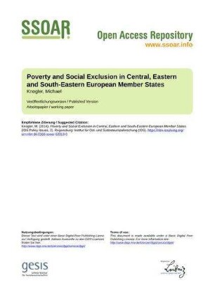 Poverty and Social Exclusion in Central, Eastern and South-Eastern European Member States