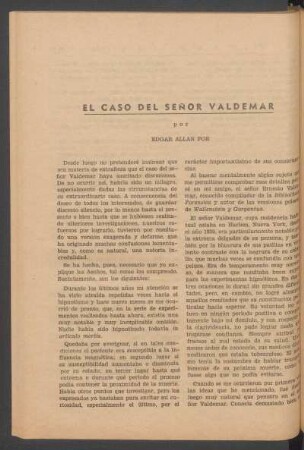 El caso del señor Valdemar