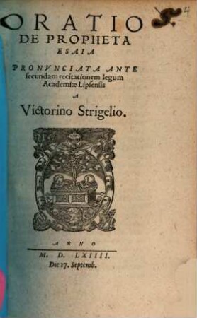 Oratio De Propheta Esaia