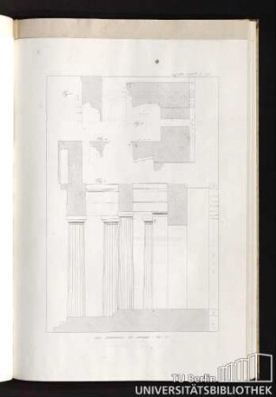Liefg. V. Pl. XI. Das Parthenon zu Athen. Pl. V. [Längendurchschnitt.]