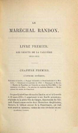 Le maréchal Randon  d'après ses mémoires et des documents inéd.