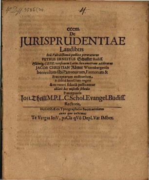 De iurisprudentiae laudibus