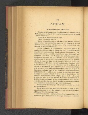 Annam. La succession de Than-Tai.
