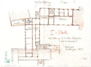 Fischer, Theodor; Nördlingen; Verwaltungs-Gebäude - Grundriss 1. OG