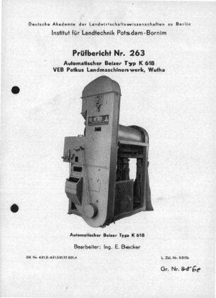 Automatischer Beizer, Typ K 618