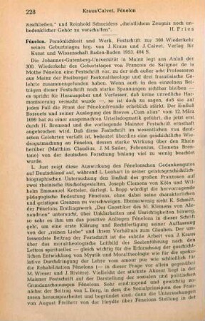 228-229 [Rezension] Fénelon