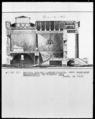 Längsschnitt durch das Mausoleum im Park des Charlottenburger Schlosses in Berlin