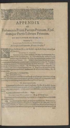 Appendix [...] Voluminis Primi