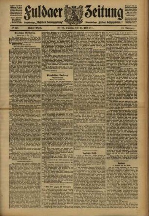 Erste Ausgabe vom Samstag, den 27. Mai 1911.