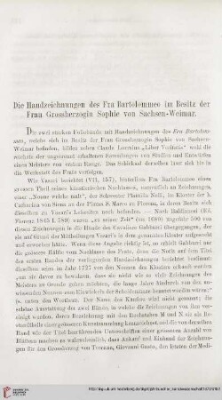 3: Die Handzeichnungen des Fra Bartolommeo im Besitz der Frau Grossherzogin Sophie von Sachsen-Weimar