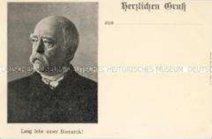 Postkarte mit Bismarck-Porträt