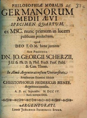 Philosophiae moralis Germanorum medii aevi specimen quartum : ex msc. nunc primum in lucem publicam productum