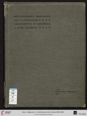 2: Beschreibendes Verzeichnis der illuminierten Handschriften in Österreich: Die illuminierten Handschriften in Salzburg