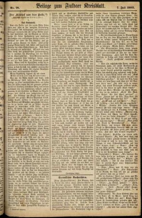 Zweite Ausgabe vom Samstag, den 07. Juli 1883.