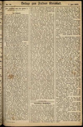 Zweite Ausgabe vom Samstag, den 07. Juli 1883.
