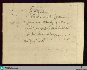 Pygmalion. Arr - Don Mus.Ms. 185 : Sprechstimme (X), pf; LorB 478
