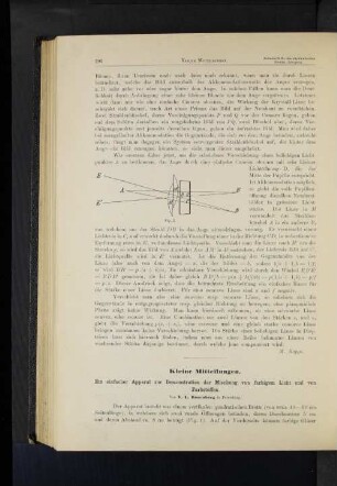 Ein einfacher Apparat zur Demonstration der Mischung von farbigem Licht und von Farbstoffen.