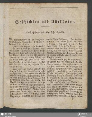 Geschichten und Anekdoten