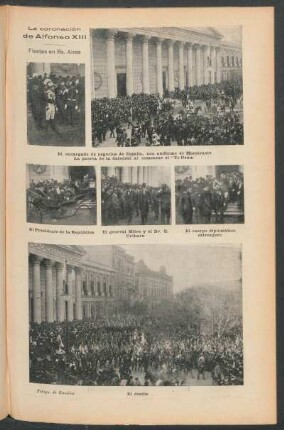 La coronación de Alfonso XIII - Fiestas en Bs. Aires