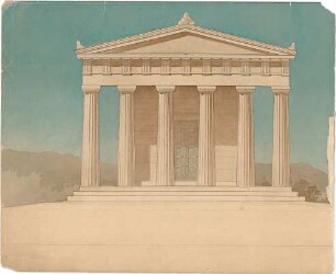 ohne Verfasserangabe; dorischer Tempel, Fassade - Ansicht