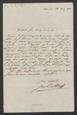 Brief an Franz Wüllner : 26.03.1870