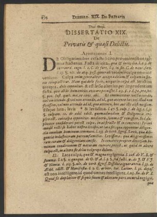 Dissertatio XIX. De Privatis & quasi Delictis