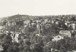 Plauen, Stadtansicht : Plauen. Blick vom Rathausturm nach Westen