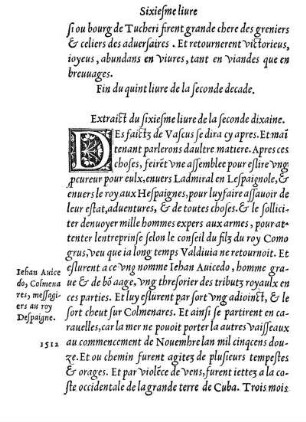 Extraict du sixiesme liure de la seconde dixaine.
