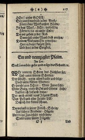 Ein und neunzigster Psalm. - Hundert und achter Psalm.