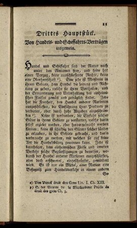 Drittes Hauptstück. Von Handels- und Schiffahrts-Verträgen insgemein.