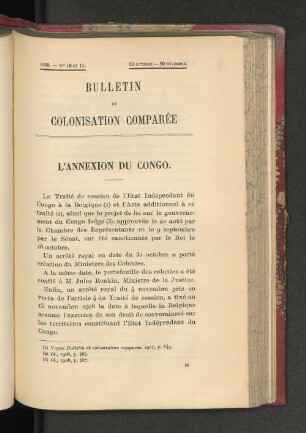 L'annexioan du Congo.
