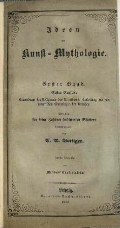Ideen zur Kunst-Mythologie, 1. Erster Cursus, Stammbaum der Religionen des Alterthums, Einleitung zur vorhomerischen Mythologie der Griechen