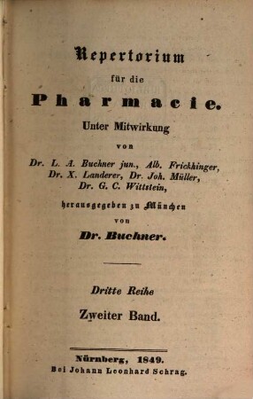 Repertorium für die Pharmacie, 102. 1849