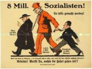 Flugblatt gegen Wilhelm Marx als gemeinsamen Kandidaten von Zentrumspartei, SPD und Deutscher Demokratischer Partei für das Amt des Reichspräsidenten 1925