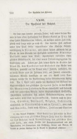 310-316 Der Apostolat des Gebetes I.