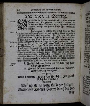 Der XXVII. Sonntag. - XXIX. Sonntag.