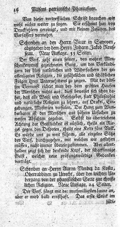 Schreiben an den Hrn. Vicar in Savoyen, abzugeben bey dem Hrn. J.J. Rousseau.