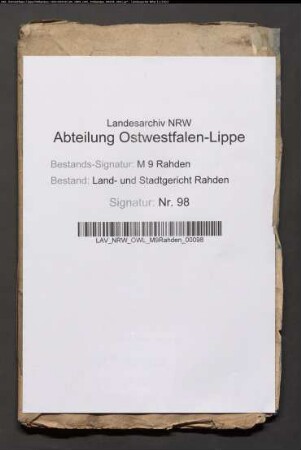 Kaufvertrag zwischen der Gemeinde Großendorf und dem Gerichtskanzlisten Böhning in Rahden über einen Teil der Gemeinheit