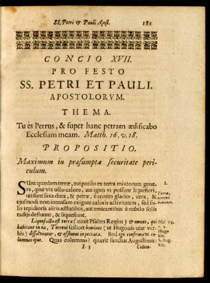 Concio XVII. Pro Festo SS. Petri Et Pauli. Apostolorum.